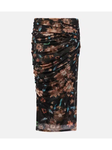 Przezroczysta spódnica midi Dorothee Schumacher w kwiatki do kolan