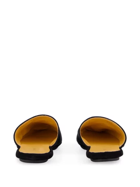 Papuci de casă Tom Ford din piele fără toc negru