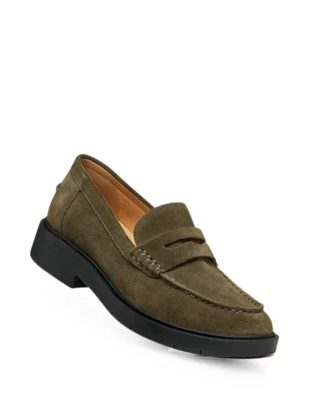 Pantofi loafer Geox din piele de căprioară verde