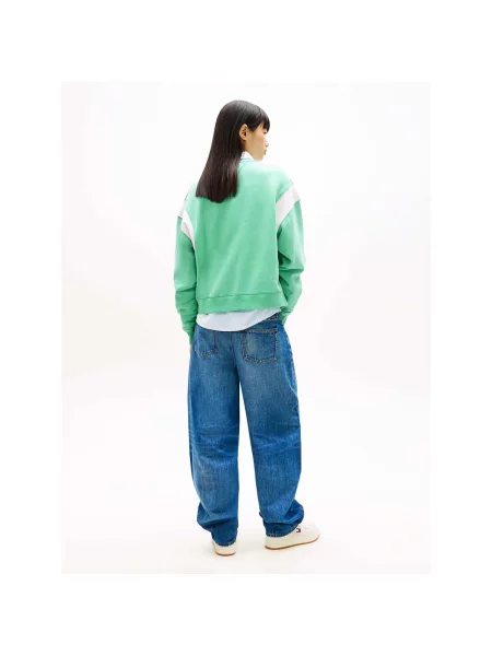 Tommy Jeans Mikina Varsity Crew zelená