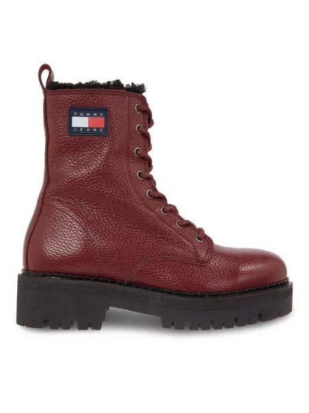 Tommy Jeans Gležnjarji Tjw Urban Tumbled Ltr Wl Bordo rdeča