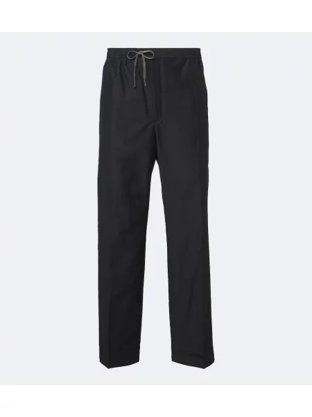 Pantaloni Maison Margiela de mătase albastru