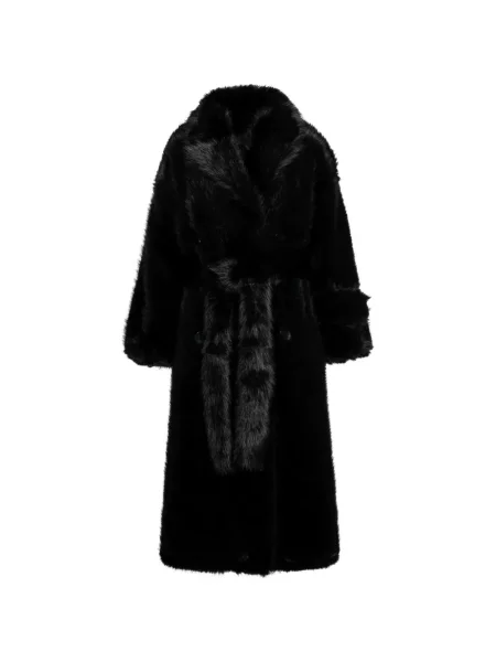 Palton de blană Bb Couture cu blană negru
