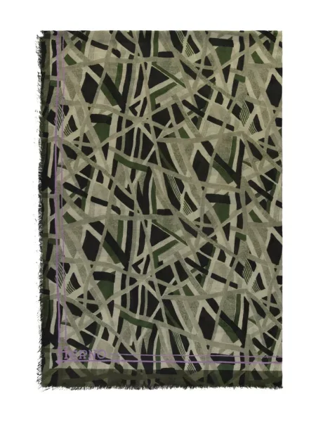 Fular Herno cu imagine cu imprimeu geometric verde