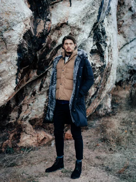 Pantaloni chino Ombre negru