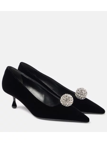Pantofi cu toc Jimmy Choo de catifea negru
