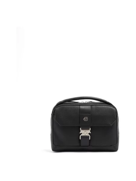 Torba crossbody Piquadro skórzana czarna