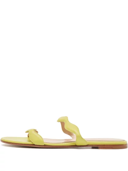 Sandale Gianvito Rossi din piele fără toc verde