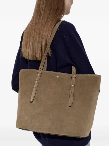 Geantă shopper Kate Spade din piele de căprioară maro