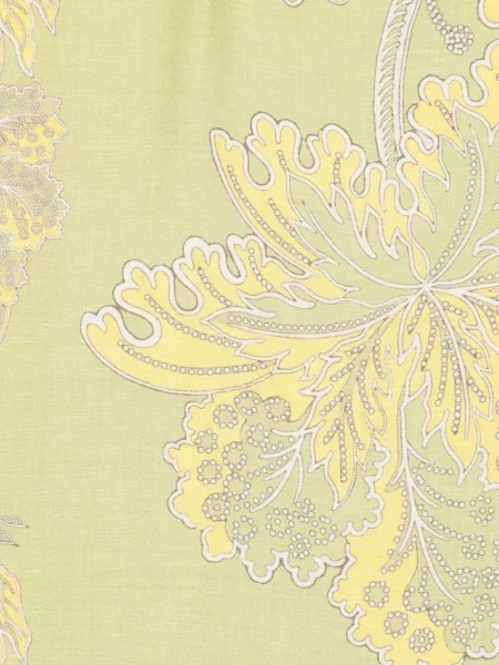 Fular La Doublej cu model floral cu imagine verde