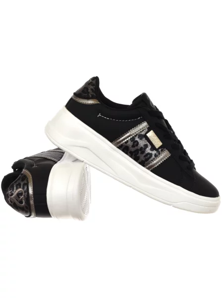 Pantofi Solo Soprani Couture cu imprimeu animal print negru
