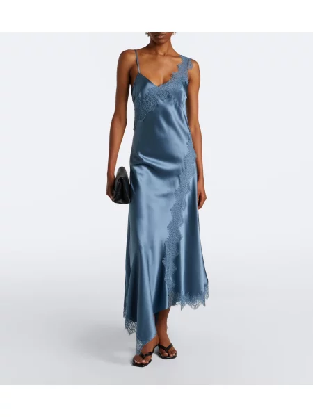 Rochie midi Veronica Beard de mătase albastru