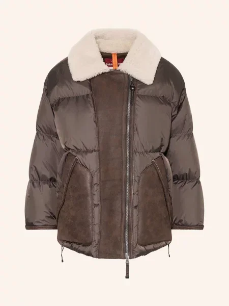 Kurtka skórzana Parajumpers elegancka brązowa