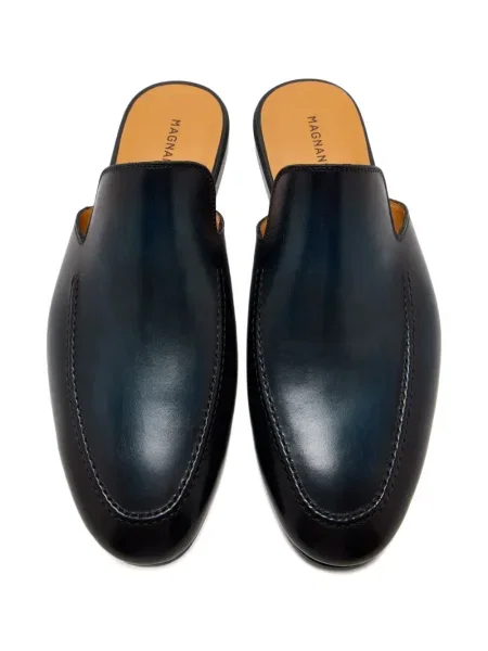 Papuci tip mules Magnanni din piele albastru