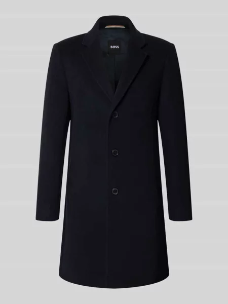 Płaszcz funkcyjny o kroju slim fit z mieszanki wełny model HYDE' Boss granatowy