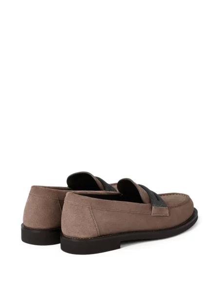 Pantofi loafer Brunello Cucinelli din piele de căprioară maro