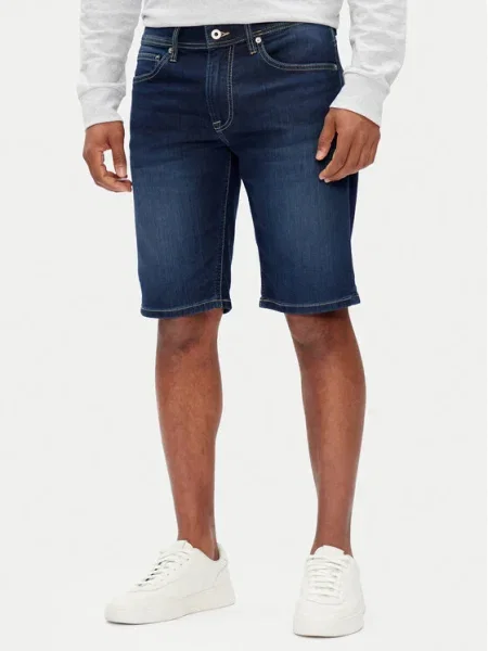 Дънков къс панталон Pepe Jeans SLIM GYMDIGO SHORT TRACK тъмносиньо