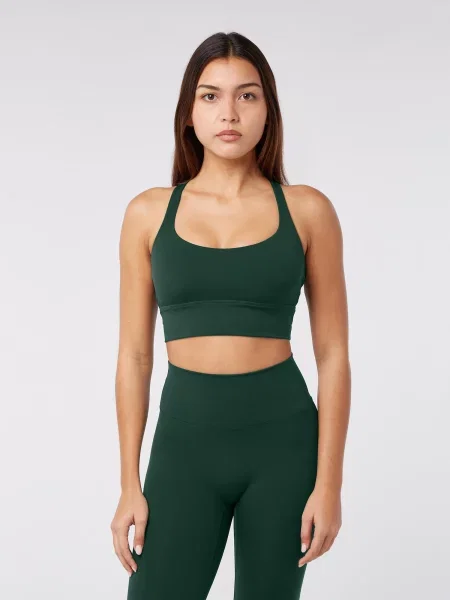 YO-GAYA Športová podprsenka Cross Back Bra tmavozelená