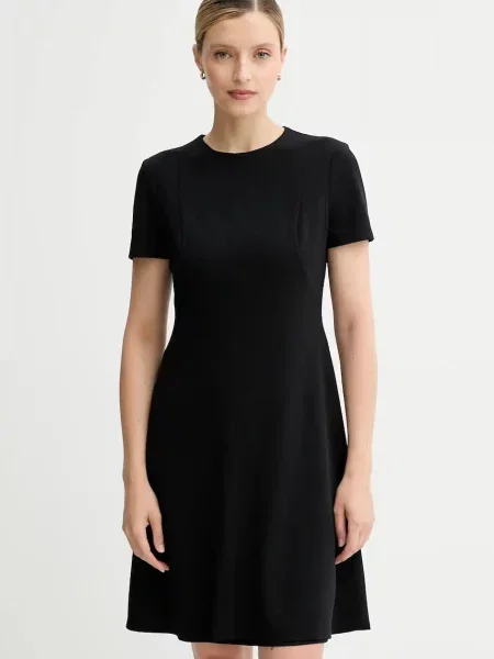 Sukienka T-shirtowa o kroju scuba fit z wszytym zamkiem błyskawicznym model ‘Flare’ Calvin Klein Womenswear czarna