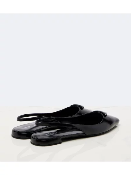 Balerini Prada din piele slingback negru