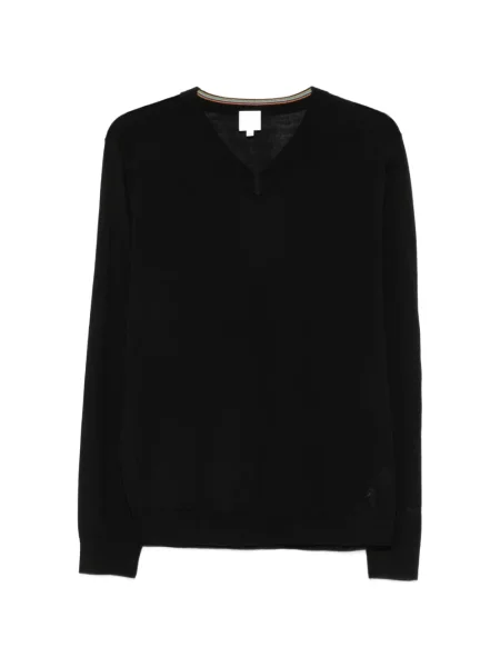Pulover Paul Smith de lână cu decolteu în V negru