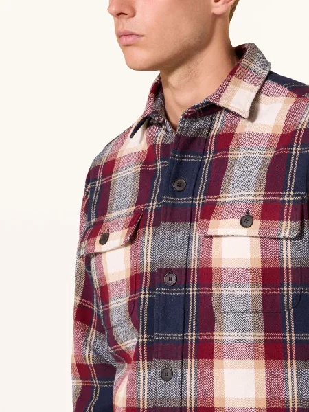 Strokesman's Koszula Flanelowa Regular Fit rot granatowa
