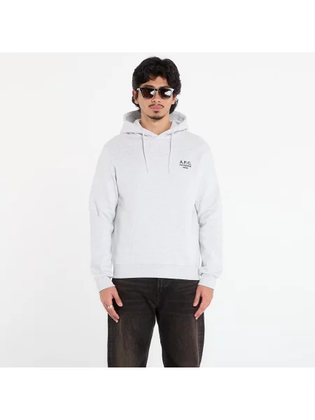 Bluza z kapturem A.p.c. z kapturem z logo szara