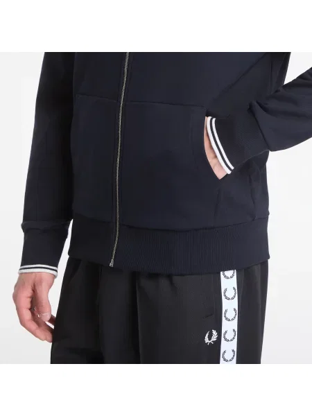 Φούτερ Fred Perry Hooded Zip Through Sweatshirt Black S μαύρο