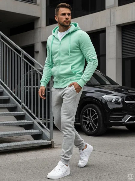 Bluza z kapturem Dstreet miętowa