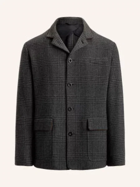 Ralph Lauren Purple Label Kabát S Kašmírem tmavě / hnědá šedá