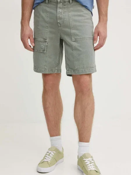 Pepe Jeans farmer rövidnadrág RELAXED SHORT UTILITY COLOUR zöld