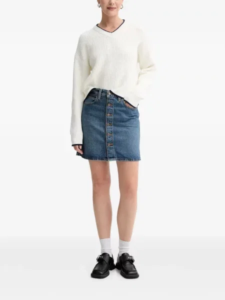 Curea Levi's® cu broderie cu cataramă cu dungi albastru