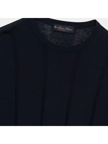 Lniany sweter Brooks Brothers niebieski