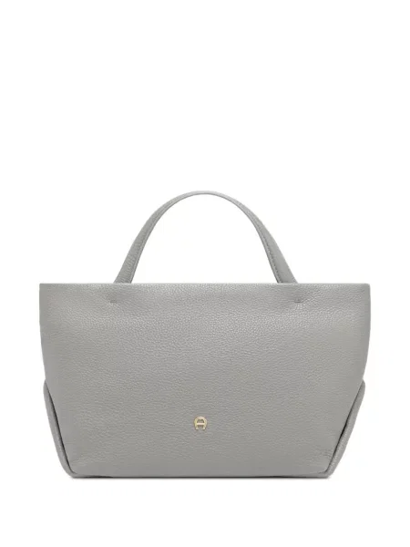 Geantă shopper Aigner din piele gri