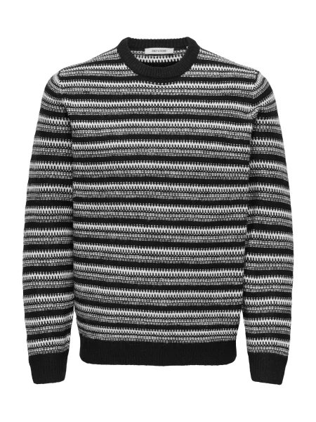 Only & Sons Pulover ONSMING negru alb