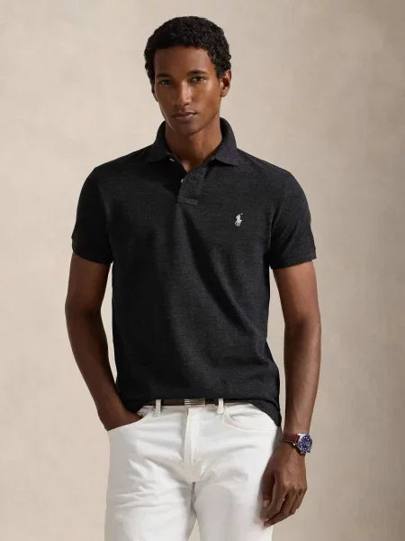 Tricou polo Polo Ralph Lauren gri