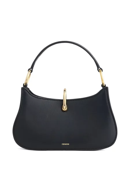 Inel Rabanne din piele negru