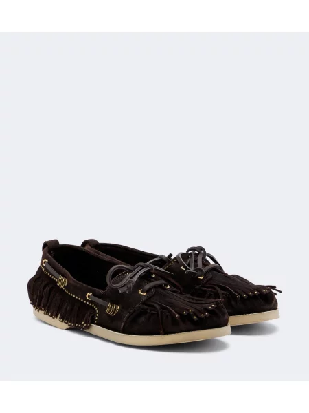 Pantofi loafer Golden Goose din piele de căprioară maro
