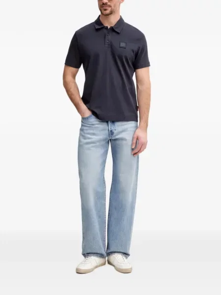 Tricou polo Joop! cu aplicații albastru