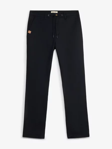 Spodnie chinosy classic fit ze stretchem i szeroką nogawką straight czarne