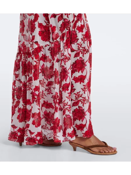 Rochie maxi Alexandra Miro cu model floral roșu