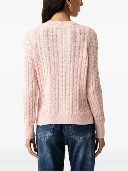 Pulover Barbour cu broderie roz