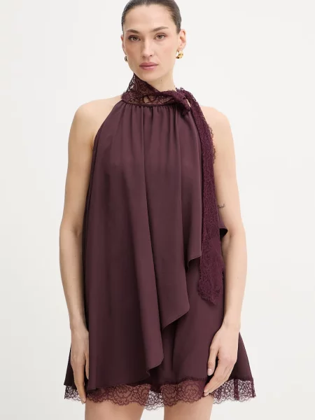 Pinko rochie din mătase violet