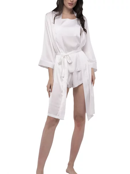 Халат LadyLike молочний шовк
