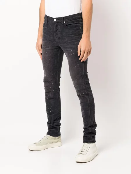Jeansy skinny Purple Brand z niską talią czarne