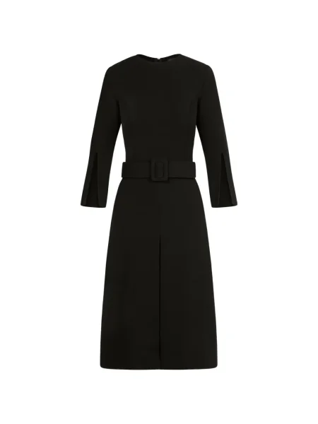 Mânecă divizată rochie Oscar De La Renta de lână de costum negru