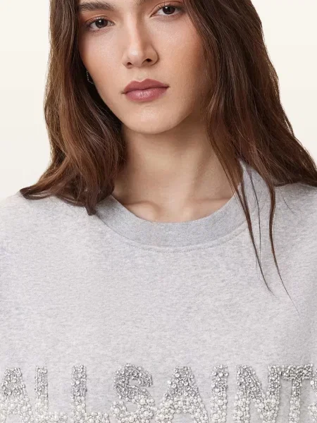 Кофта AllSaints SEPARO з аплікацією сірий