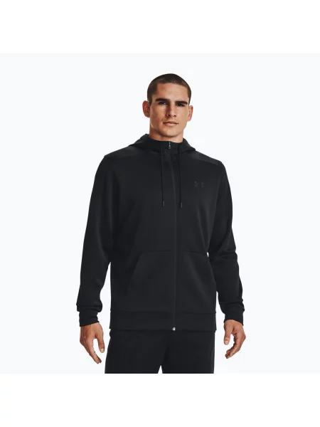 Férfi kapucnis pulóver Under Armour Fleece FZ Hoodie black/black. Méret: S fekete