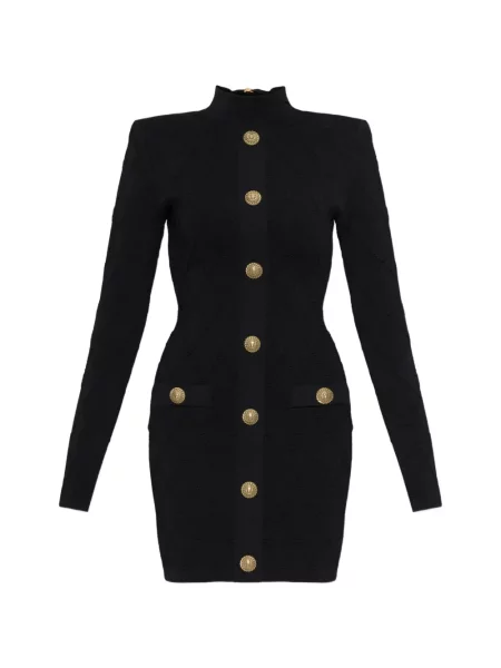 Rochie mini Balmain tricotate negru