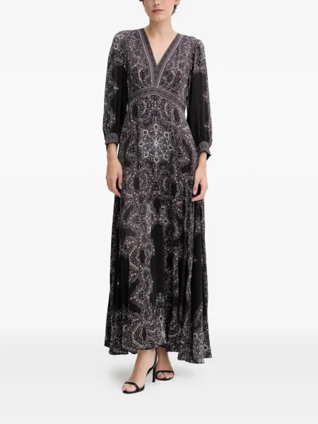 Rochie maxi Hale Bob cu decolteu în V de costum negru